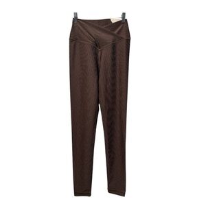 NWT OFFLINE by Aerie Brown Ribbed Crossover High Rise Leggings Size M